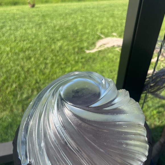 Vintage Mikasa SPUN SILK 10 1/2”Crystal Bowl~Frosted Swirl Sculpted Art~Germany - Picture 11 of 12